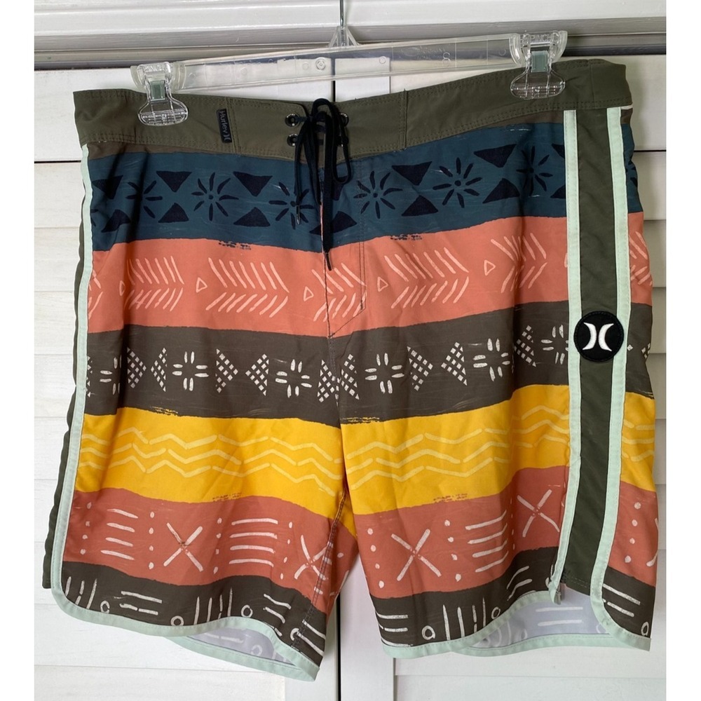 Men's Hurley Board Shorts, Summer Surf Beach Swim Cute Print | Size 33